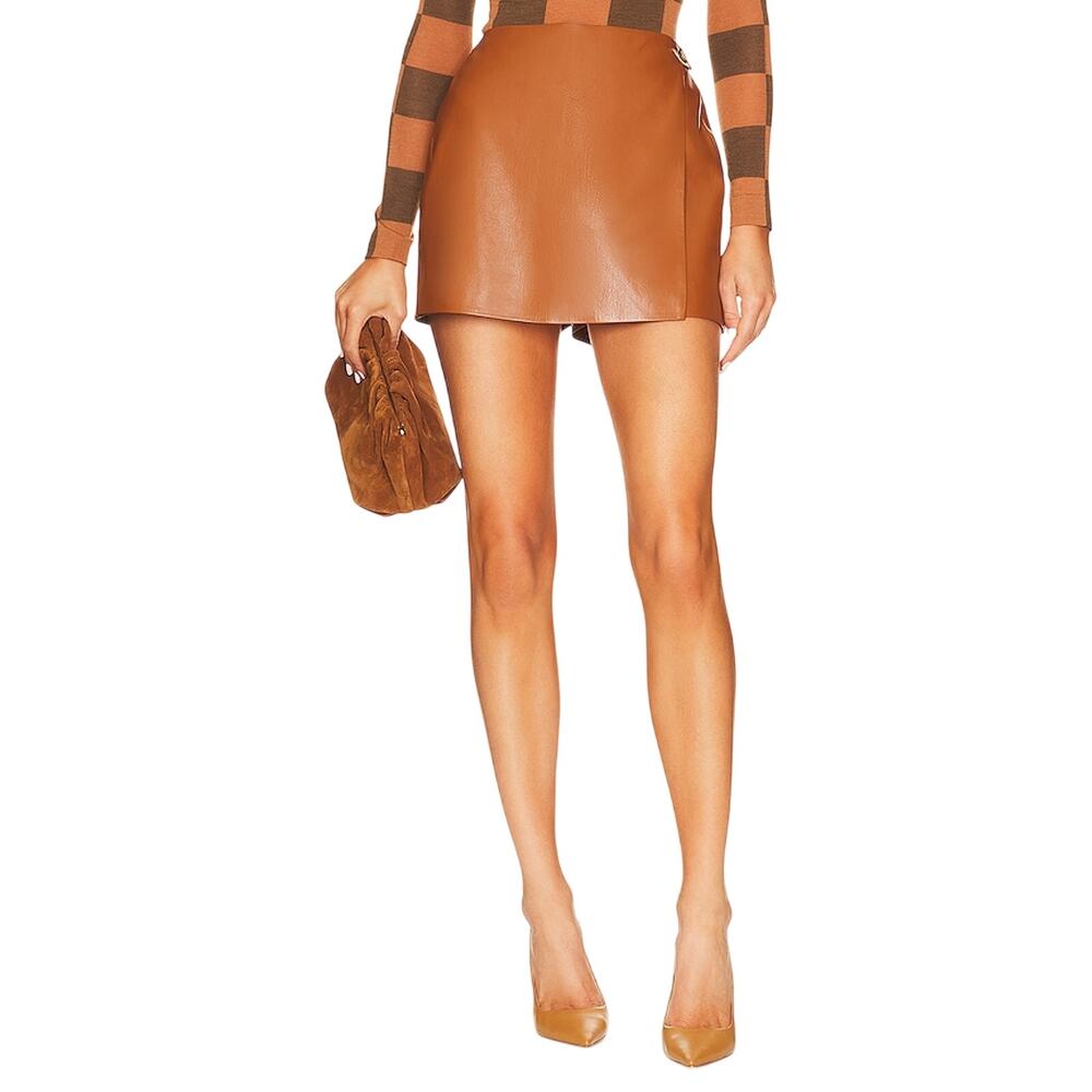 Nanushka Sleek Brown Svana Mini Skirt Size S